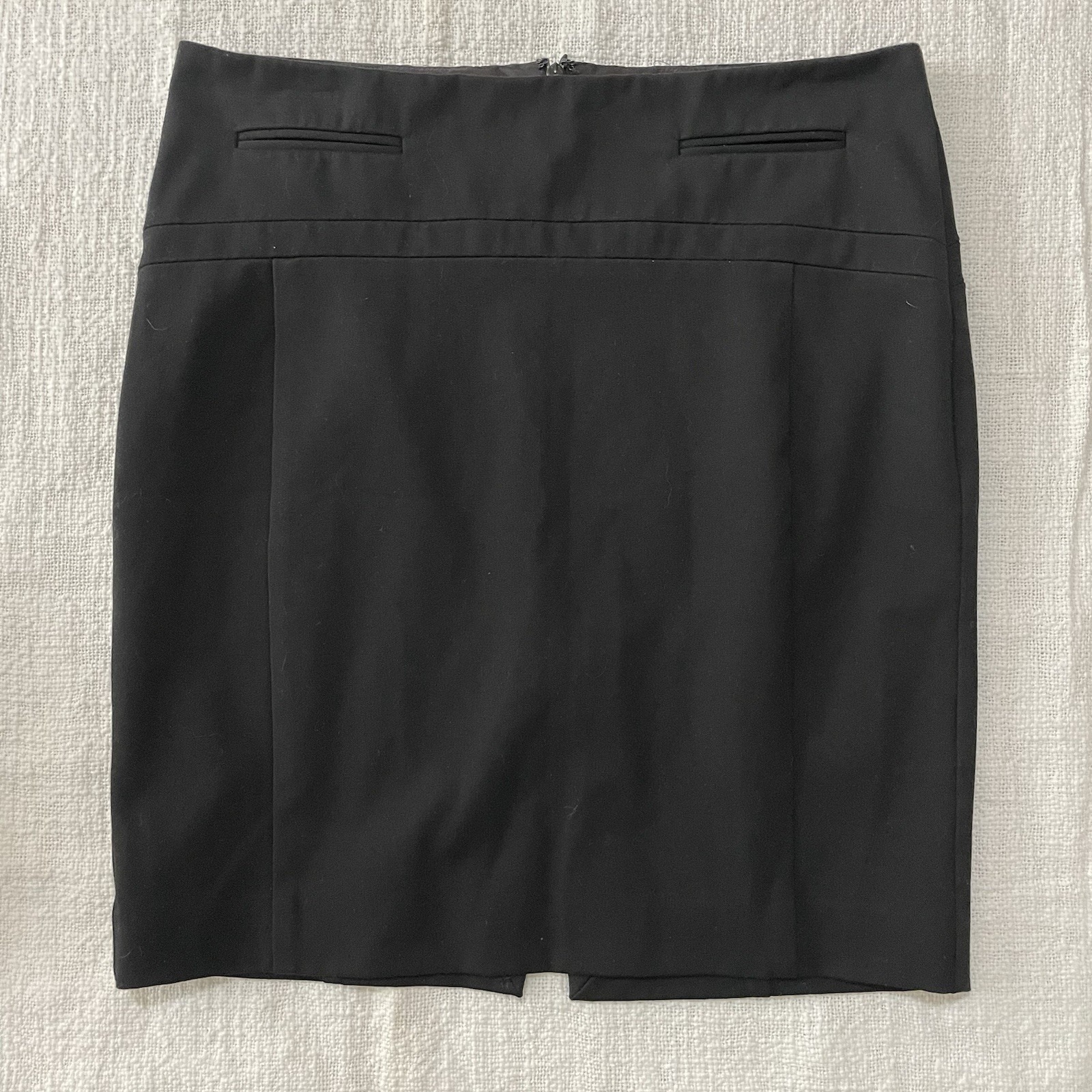 Express Mini Skirt Women's 6 Black Pockets Lined Back Slit Straight Pencil